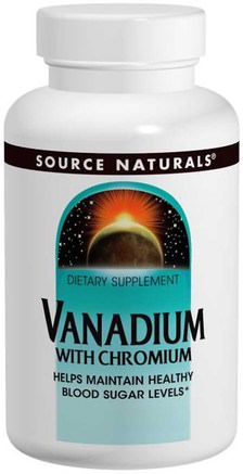 Vanadium with Chromium, 90 Tablets by Source Naturals-Kosttillskott, Mineraler, Krom Och Vanadin