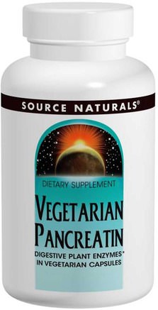 Vegetarian Pancreatin, 475 mg, 120 Capsules by Source Naturals-Kosttillskott, Enzymer, Pankreatin, Matsmältningsenzymer