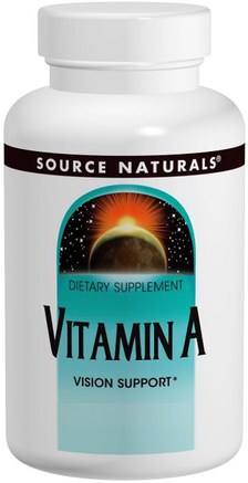 Vitamin A, 10.000 IU, 100 Tablets by Source Naturals-Vitaminer, Vitamin A