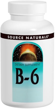 Vitamin B-6, 100 mg, 100 Tablets by Source Naturals-Vitaminer, Vitamin B6 - Pyridoxin