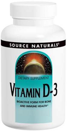 Vitamin D-3, 2.000 IU, 200 Softgels by Source Naturals-Vitaminer, Vitamin D3