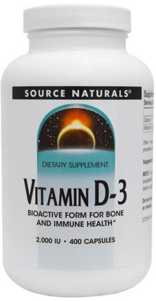 Vitamin D-3, 2.000 IU, 400 Capsules by Source Naturals-Vitaminer, Vitamin D3