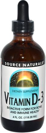 Vitamin D-3, 4 fl oz (118.28 ml) by Source Naturals-Vitaminer, Vitamin D3