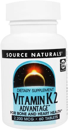 Vitamin K2 Advantage, 2.200 mcg, 60 Tablets by Source Naturals-Vitaminer, Vitamin K