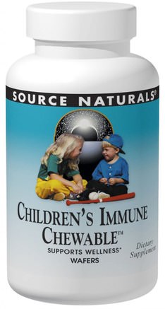 Wellness, Childrens Immune Chewable, Delicious Berry Flavor, 30 Wafers by Source Naturals-Hälsa, Kall Influensa Och Viral, Immunsystem, Wellnessformelprodukter