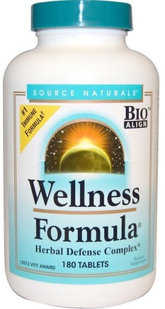 Wellness Formula, 180 Tablets by Source Naturals-Kosttillskott, Antibiotika, Echinacea, Hälsa, Immunsystem