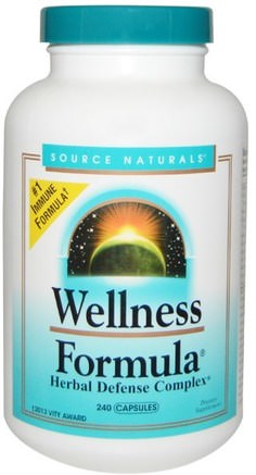 Wellness Formula, Herbal Defense Complex, 240 Capsules by Source Naturals-Kosttillskott, Antibiotika, Echinacea, Hälsa, Kallt Och Influensa