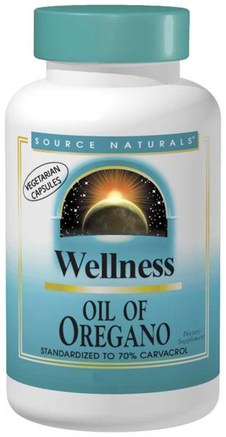 Wellness, Oil of Oregano, 60 Capsules by Source Naturals-Kosttillskott, Oreganoolja, Kall Influensa Och Viral, Wellnessformuleringsprodukter