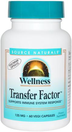 Wellness Transfer Factor, 125 mg, 60 Veggie Caps by Source Naturals-Hälsa, Kall Influensa Och Viral, Immunsystem, Wellnessformelprodukter