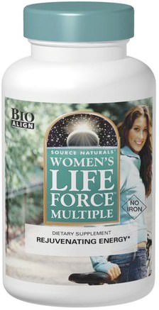 Womens Life Force Multiple, No Iron, 180 Tablets by Source Naturals-Vitaminer, Kvinnor Multivitaminer, Livskraft