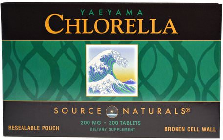 Yaeyama Chlorella, 200 mg, 300 Tablets by Source Naturals-Kosttillskott, Superfoods, Chlorella