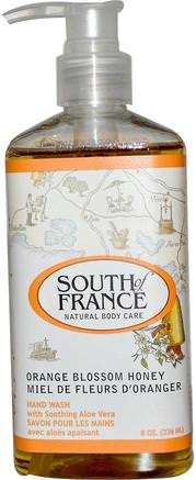 Orange Blossom Honey, Hand Wash with Soothing Aloe Vera, 8 oz (236 ml) by South of France-Bad, Skönhet, Tvål