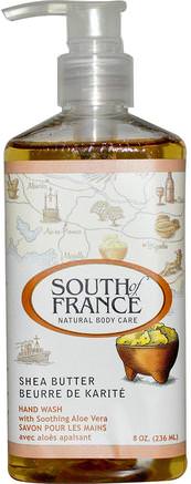 Shea Butter, Hand Wash with Soothing Aloe Vera, 8 oz (236 ml) by South of France-Bad, Skönhet, Tvål