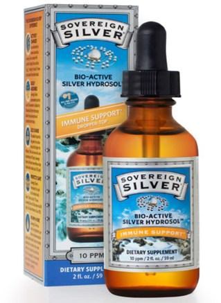 Bio-Active Silver Hydrosol Dropper-Top, 10 ppm, 2 fl oz (59 ml) by Sovereign Silver-Kosttillskott, Kolloidalt Silver, Mineraler, Flytande Mineraler, Silverhydrosol