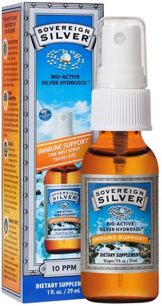 Bio-Active Silver Hydrosol, Immune Support, Fine-Mist Spray, 10 ppm, 1 fl oz (29 mL) by Sovereign Silver-Kosttillskott, Mineraler, Kolloidalt Silver