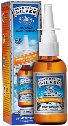 Bio-Active Silver Hydrosol, Immune Support, Vertical Spray, 10 ppm, 2 fl oz (59 ml) by Sovereign Silver-Kosttillskott, Mineraler, Kolloidalt Silver