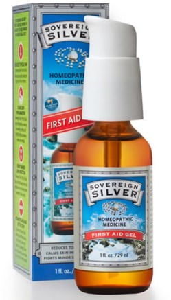 Silver, First Aid Gel, 1 fl oz (29 ml) by Sovereign Silver-Kosttillskott, Kolloidalt Silver, Skador Brännskador