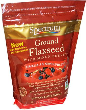 Ground Flaxseed with Mixed Berries, 12 oz (340 g) by Spectrum Essentials-Kosttillskott, Linfrö