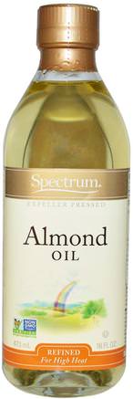 Almond Oil, Refined, 16 fl oz (473 ml) by Spectrum Naturals-Mat, Matoljor Vin Och Ättika, Mandelolja