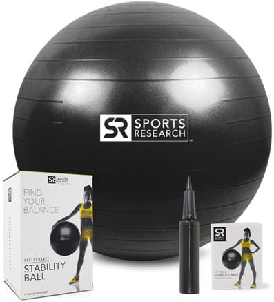 Performance Stability Ball, Black, 1 - 65cm Ball by Sports Research-Sport, Hem, Träning / Träningsredskap