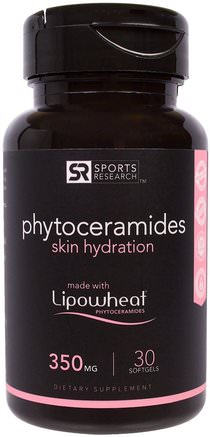 Phytoceramides Skin Hydration, 350 mg, 30 Softgels by Sports Research-Hälsa, Kvinnor, Hud