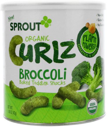 Broccoli, 1.48 oz (42 g) by Sprout Organic Curlz-Barns Hälsa, Babyfodring