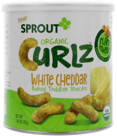 White Cheddar, 1.48 oz (42 g) by Sprout Organic Curlz-Barns Hälsa, Babyfodring