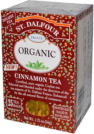 Cinnamon Tea, 25 Tea Bags, 1.75 oz (50 g) by St. Dalfour-Mat, Örtte, Ceylonte