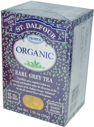 Organic Earl Grey Tea, 25 Tea Bags, 1.75 oz (50 g) by St. Dalfour-Mat, Örtte, Earl Grå Te