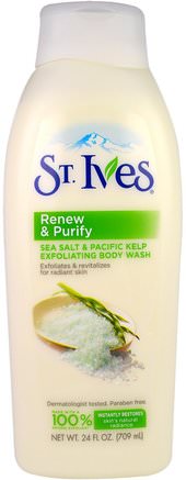 Renew & Purify, Sea Salt & Pacific Kelp Exfoliating Body Wash, 24 fl oz (709 ml) by St. Ives-Bad, Skönhet, Duschgel