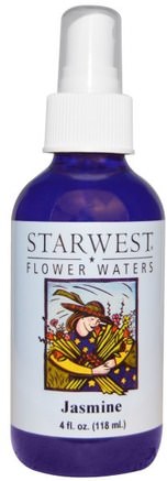 Flower Waters, Jasmine, 4 fl oz (118 ml) by Starwest Botanicals-Bad, Skönhet, Aromaterapi Eteriska Oljor, Jasminolja