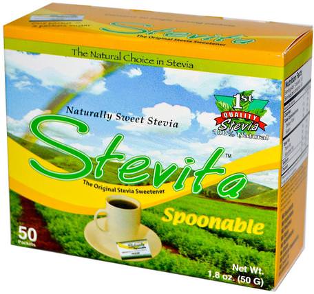 Spoonable Stevia, 50 Packets, 1.8 oz (50 g) by Stevita-Mat, Sötningsmedel