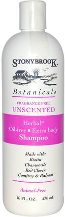 Herbal Shampoo, Unscented, 16 fl oz (470 ml) by Stony Brook Botanicals-Bad, Skönhet, Schampo, Hår, Hårbotten, Balsam