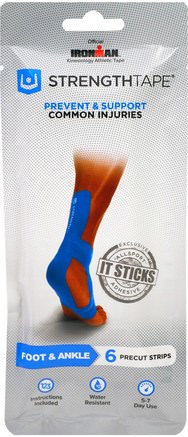 Kinesiology Tape Kit, Foot & Ankle, 6 Precut Strips by Strengthtape-Sport, Hem, Träning / Träningsredskap