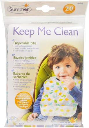 Keep Me Clean, Disposable Bibs, 20 Bibs by Summer Infant-Barns Hälsa, Bebis, Barn, Resetillbehör För Barn, Barnmat