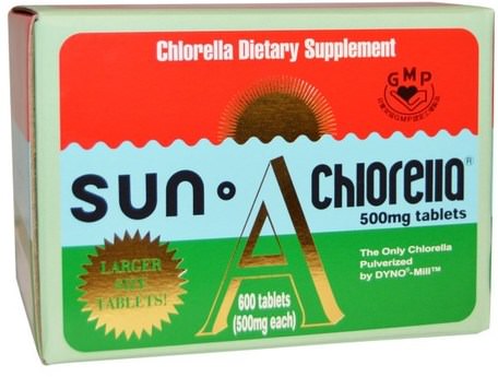 Sun Chlorella A, 500 mg, 600 Tablets by Sun Chlorella-Kosttillskott, Superfoods, Chlorella