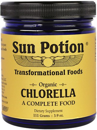 Chlorella Algae Powder, Organic Sound Processed, 3.9 oz (111 g) by Sun Potion-Kosttillskott, Superfoods, Chlorella