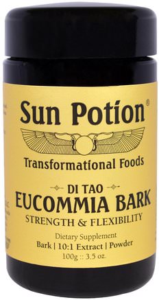 Eucommia Bark Powder, Wildcrafted, 3.5 oz (100 g) by Sun Potion-Hälsa