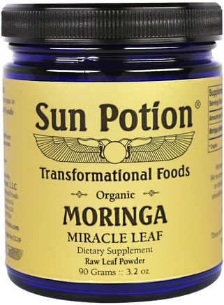 Moringa Leaf Powder, Organic 3.2 oz (90 g) by Sun Potion-Örter, Moringa