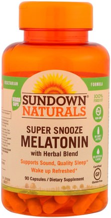 Super Snooze Melatonin, 90 Capsules by Sundown Naturals-Kosttillskott, Melatonin