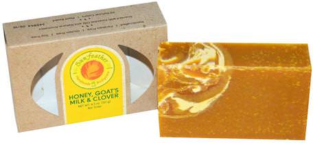 Honey, Goats Milk & Clover Bar Soap, 4.3 oz (121 g) by Sunfeather Soaps-Bad, Skönhet, Tvål