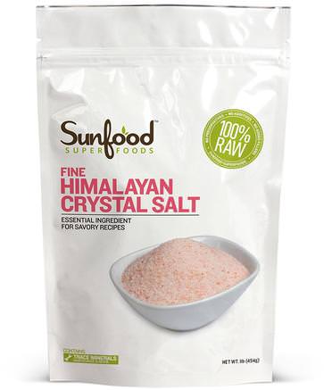 Fine Himalayan Crystal Salt, 1 lb (454 g) by Sunfood-Mat, Kryddor Och Kryddor, Salt Naturligt Salt