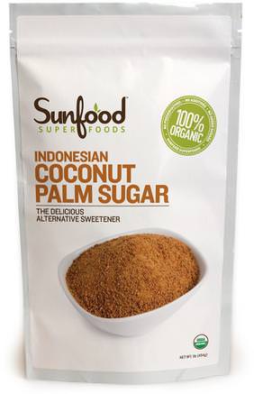 Indonesian Coconut Palm Sugar, 454 g by Sunfood-Mat, Sötningsmedel, Kokosnöt Sockerkristaller
