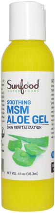 MSM Aloe Gel, Skin Revitalization, 4 fl oz (118.3 ml) by Sunfood-Bad, Skönhet, Body Lotion, Anti Smärta