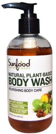 Natural Plant-Based Body Wash, 8 fl oz (237 ml) by Sunfood-Bad, Skönhet, Duschgel