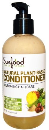 Natural Plant-Based Conditioner, 8 fl oz (237 ml) by Sunfood-Bad, Skönhet, Hår, Hårbotten, Schampo, Balsam, Balsam