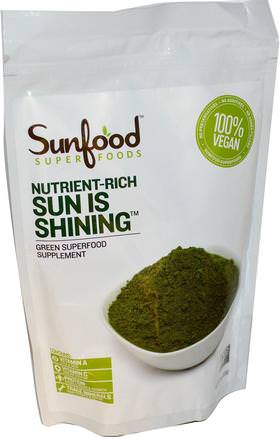 Sun Is Shining Supergreens, 8 oz (227 g) by Sunfood-Kosttillskott, Superfoods
