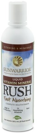 Liquid Vitamin Mineral Rush, 8 fl oz (236.5 ml) by Sunwarrior-Vitaminer, Flytande Multivitaminer, Sun Warrior Rå Vitaminer