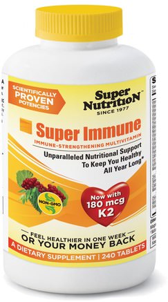 Super Immune, Immune-Strengthening Multivitamin, 240 Tablets by Super Nutrition-Vitaminer, Multivitaminer