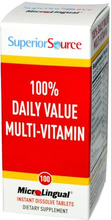 100% Daily Value Multi-Vitamin, 100 MicroLingual Instant Dissolve Tablets by Superior Source-Vitaminer, Multivitaminer